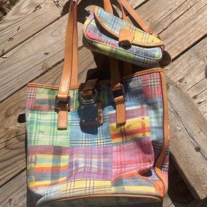 Disney & Bourke plaid picnic bucket bag with wallet